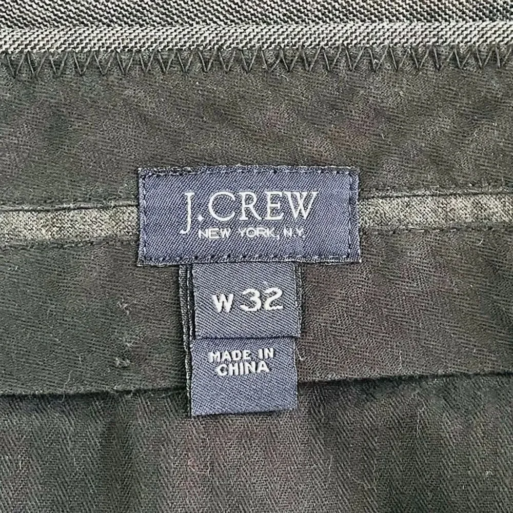 J.Crew Ludlow Slim Fit Suit Pant Italian Wool Mens Size 32 Gray Flat Front Cuff
